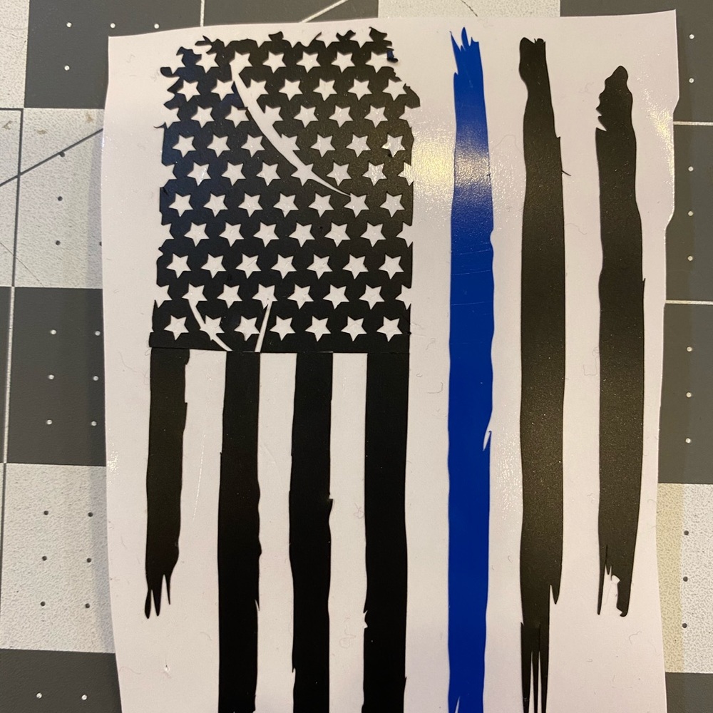 Thin blue line decal permanent vinyl